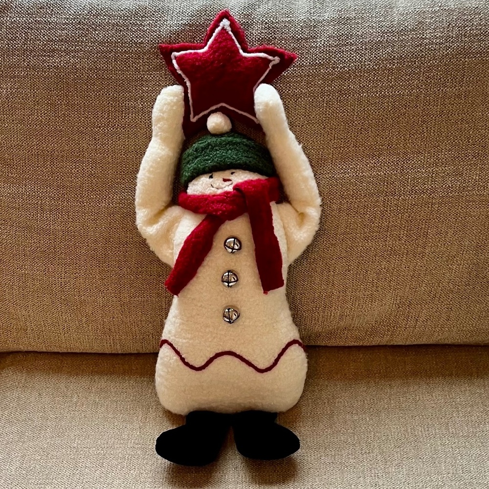 VTG Woof & Poof 2002 Snowman door hanger w W&P Button & tag